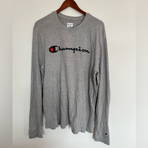 Champion Gray Long Sleeve Shirt size XL - Picture 2 of 5